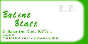 balint blatt business card